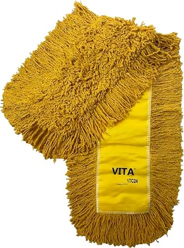 Industrial Dust Mop Kit – Includes 60 Inch Yellow Twisted Closed Loop Mop Head, Wood Handle, and Heavy-Duty Wire Frame – Commercial Grade for Janitorial & Facility Cleaning - Image 5