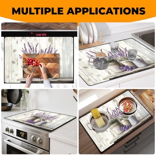 Heat-resistant Stove Top Cover - 28.5" X 20.5" Cooktop Protector Covers, Scratch-resistant Washable Pad Kitchen Countertop Mat (Purple, 28.5" x 20.5") - Image 7