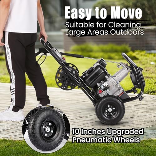 Gas Powered Pressure Washer 4200PSI Gas Power Washer 4.0GPM 212CC Commercial High Pressure Washer w/ 32ft Hose,Spray Gun,Extension Wand,5 Quick Connect Nozzle,Copper Pump (Black) - Image 5
