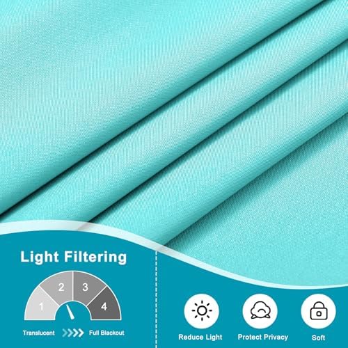 Hiasan French Door Curtains Privacy, Aqua, 24W x 72L, 1 Panel - Image 5
