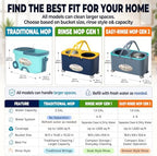 Easy-Rinse Mop Bucket Gen 2, Clean/Dirty Water Separation,Grey/Blue - Image 4