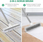 SetSail Floor Scrub Brush and Grout Brush with 51-in Long Handle,Grey White - Image 3