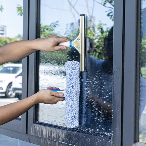 Mitclear Window Cleaning Kit 10IN Squeegee & Scrubber for Shower Glass Car - Image 5