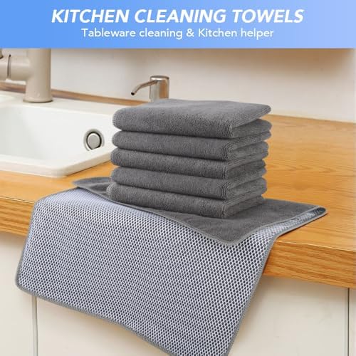 KinHwa Dish Cloths for Washing Dishes with Scrub Side, Microfiber Dish Rags - Image 2