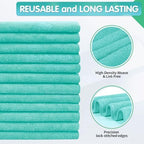 FIXSMITH Turquoise Microfiber Cleaning Cloth -Pack of 8, Highly Absorbent Cleaning Rags, 16"X12" All Purpose Cleaning Towels for Housekeeping, Kitchen, Car, Lint Free and Reusable Microfiber Towels - Image 2