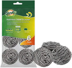 SCRUBIT 6 Pack Stainless Steel Scourers – Steel Wool Scrubber Pad Used for Dishes, Pots, Pans, and Ovens. Easy scouring for Tough Kitchen Cleaning. by SCRUBIT