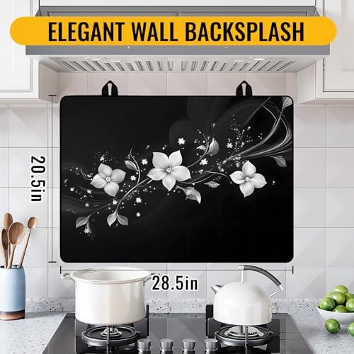Stove Top Cover for Electric Stove,Glass Stove Top Cover, Heat Resistant Glass Cooktop Cover, Stovetop Protector, Kitchen Decor, Dish Drying Mats Cover for Ceramic Washer Top 28.5x20.5 inch - Image 2