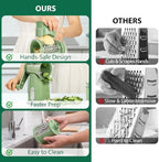 SUSTEAS Rotary Cheese Grater, Large Vegetable Food Shredder, 5 Blades - Image 3