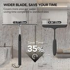 Long Handle Shower Squeegee for Glass Doors, 15-51" Telescopic Window Squeegee with Extension Pole, 2-1 Extendable Bathroom Squeegee with Fiber Scrubber for Shower Glass, Mirrors, Tile Walls & Windows - Image 6