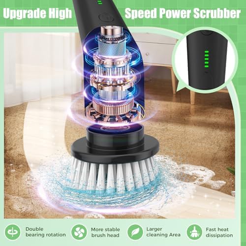 YKYI Electric Spin Scrubber, Cordless Power Cleaning Brush with Long Handle - Image 3