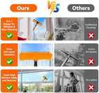Window Cleaning Tools Window Squeegee: 2 in 1 Double-Sided Professional Cleaner Window Washing Kit with Extension Pole 20+ Ft Duster for High Ceilings Microfiber Scrubber for Indoor Outdoor High Glass - Image 5