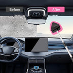 Qydipclin 10pcs Windshield Cleaner Tool, Car Window Cleaning Wash Kit with 4 Reusable Microfiber Pads 1 Spray Bottle and Extendable Handle Auto Glass Wiper Kit, Pink - Image 3