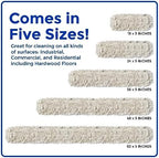 Nine Forty 24" Premium Cotton Dust Mop Kit - Heavy Duty Mop Head with Wood Handle for Industrial, Commercial, and Residential Cleaning - Dry Floor Duster for Hardwood Surfaces - White - Image 4