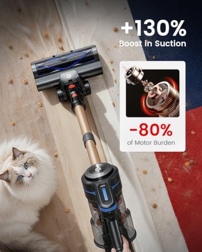 NADALY Cordless Vacuum Cleaner, 50Kpa Powerful Suction with 580W 65 Mins Runtime Stick Vacuum,Rechargeable, Lightweight, Anti-Tangle,Ideal for Hard Floor - Image 2