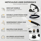 2500w Handheld High-Temperature Pressurized Steam Cleaner High Pressure Temperature Multi Purpose Heavy Duty Portable with Attachments for Car Engine Home Multi-surface 1000ml(Red) - Image 5