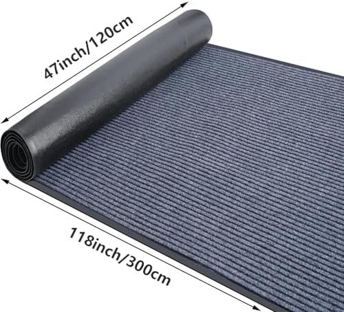 Commercial Grade Door Floor Mat 4' x 10' Front Door Mat Outside Entrance Mat Heavy Duty Non Slip Entryway Doormat Indoor Outdoor Carpet Runner Rugs for Home Office Hotel Hallway Garage, Grey - Image 3