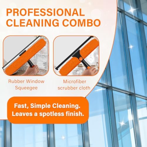 14" Extra-Wide Window Squeegee with 5-24FT Extension Pole - Image 5