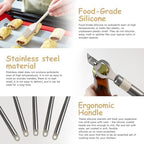 Kitchen Utensil Set-Silicone Cooking Utensils-33 Kitchen Gadgets & Spoons for Nonstick Cookware-Silicone and Stainless Steel Spatula Set-Best Kitchen Tools, Useful Pots (Khaki) - Image 5