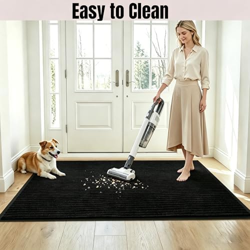 4'x10' Commercial Door Mat Non Slip Entry Carpet Runner Rugs Black - Image 7