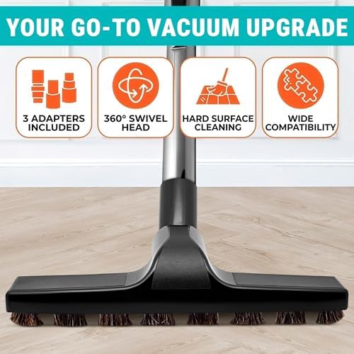 Universal Vacuum Attachments, Horsehair Brush, 1.25" Fit, 360 Swivel - Image 5