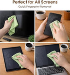 Microfiber Cleaning Cloth Roll, 100 Pack 12 x 12 Inch Tear Away Reusable Paper Towels, Thick Cleaning Towels, Absorbent Lint Free Washable Rags for Kitchen, Car, Garage and Workshop - Bean Green - Image 3