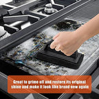 HaSteeL Griddle Cleaning Kit, 7PCS Flat Top Grilling Cleaner Tools Set, Metal Dough Scraper, Cleaning Brush with Handle, Scouring Pads for BBQ Cast Iron Kitchen Cookware Stovetops Hot & Cold Surfaces - Image 4