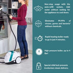 POLTI Vaporetto Smart 100 Steam Cleaner with Unlimited Steam Technology, Sanitize Floors, Carpets and Surfaces Adjustable High Power Steam Pressure Up to 58 PSI with 10 Accessories 1 Year Warranty - Image 3