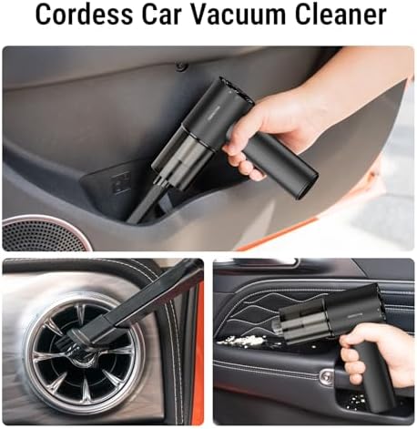 Small Car Vacuum Cleaner Cordless Portable& Rechargeable Air Duster Black - Image 5