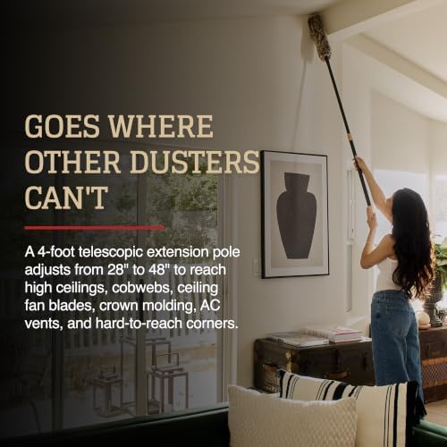 CAMPANELLI Washable Microfiber Duster Kit with Extension Pole & 2 Heads - Image 4