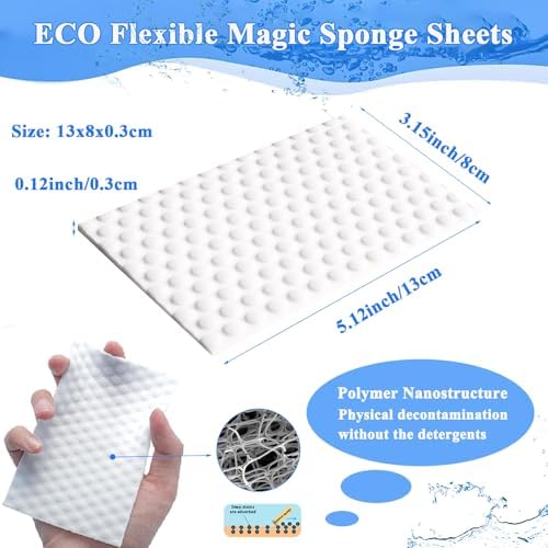 Magic Sponge Eraser Sheets, 96Pcs All-Purpose White Melamine Sponge Cleaner Convex Point Sheet, Thin Disposable Magic Cleaning Pads Wipes for Furniture Kitchenware, Hard-to-Reach Places, Shoe - Image 3