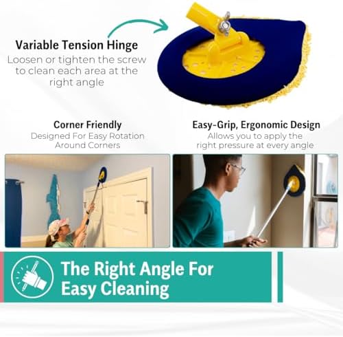 CHOMP Long Handle Wall Cleaner, 5 Minute CleanWalls Extendable Wall Washer, Ceiling Cleaner, Baseboard Duster, Telescoping Dry Dust and Wet Wash Cleaning Mop with Washable Microfiber Pad - Image 3