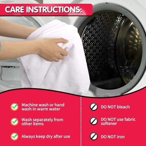 FIXSMITH White Microfiber Cleaning Cloth, Pack of 50, 16"X12" Cleaning Rags for Housekeeping and Kitchen, Reusable Shop Towels, Microfiber Towels for Cars, Lint Free, Scratch-Free, Highly Absorbent - Image 7