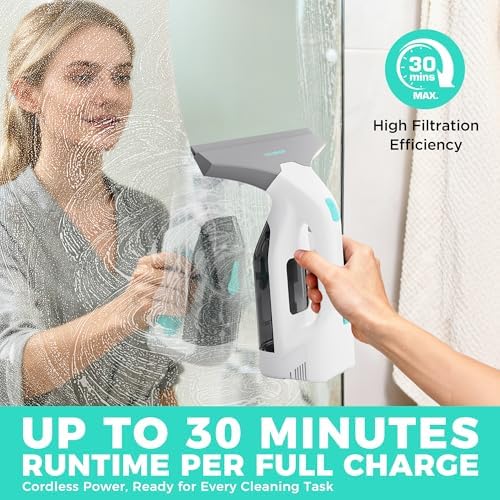 HAUSHOF Electric Window Vacuum Squeegee 11", 2000Pa Cordless Cleaner Set - Image 5