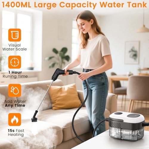 Steam Cleaner, 3-Level Handheld Steam Cleaner for Home,14PCS Accesories - Image 3