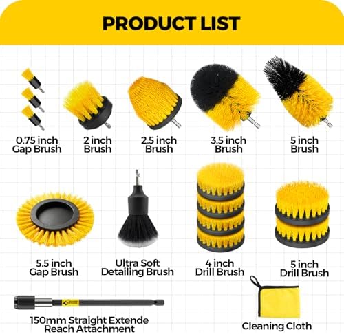 Holikme 20 Pack Drill Brush Set with Soft Detail Brush and Cleaning Cloth - Image 7