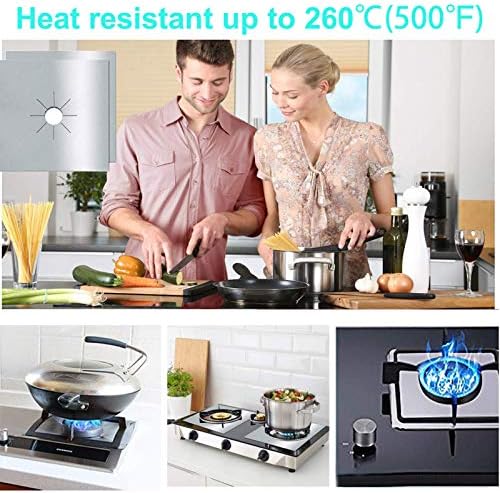 MSDADA Gas Stove Covers,8+2 Pcs 0.2mm 10.6" x 10.6" Gas Range Protectors - Image 2