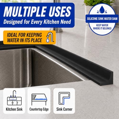 Kitchen Sink Splash Guard and Bathtub Water Barrier, 98 in - Image 4