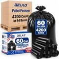 Delxo 55-60 Gallon Trash Bags, 4200 Count 38” x 56” Heavy Duty Garbage Bags by Delxo