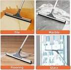 Eazer Floor Squeegee for Floor: Heavy Duty Scrubber with Extendable 60'' Aluminum Pole and Rubber Blade for Kitchen, Swimming Pool, Concrete Floors,Shower,Tiles,Garages,Windows,Glass,Pet Hair Removal - Image 3