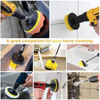 22 Pcs Drill Attachments Set, Scrub Pads & Sponge & Wire Brush, Power Scrubber with Extend Long Attachment, Drill Scrubber Brush Kit for Bathroom, Floor, Car, Grout - Image 3