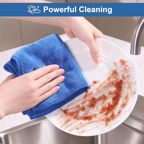 JOYMOOP Microfiber Cleaning Cloth, 18 Piece Set, Medium, Blue - Image 5