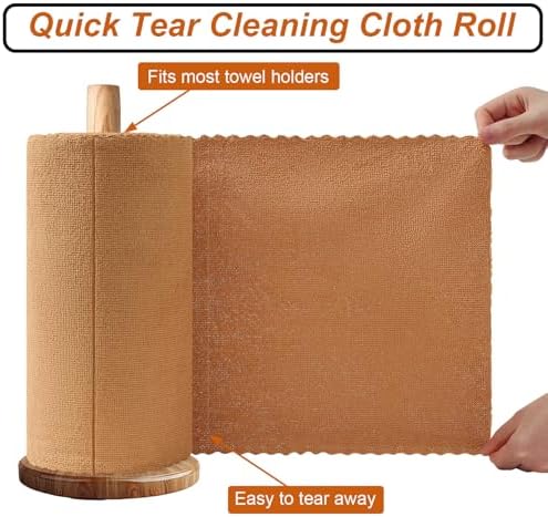80 Pack Microfiber Cleaning Cloth Roll,Lint Free Rags & Tear Away Reusable Towels Washable Scratch,Ultra Absorbent Dish Rags(12" x 12") for Car Kitchen Home Garage-Dark Coffee - Image 3