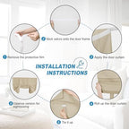 RYB HOME Faux Linen Side French Door Curtain - Privacy Light Filtering Window Curtains for Patio Front Door Sidelight Drapes Tie up Shade, 1 Piece, 12W x 72L Inches,Light Beige - Image 3