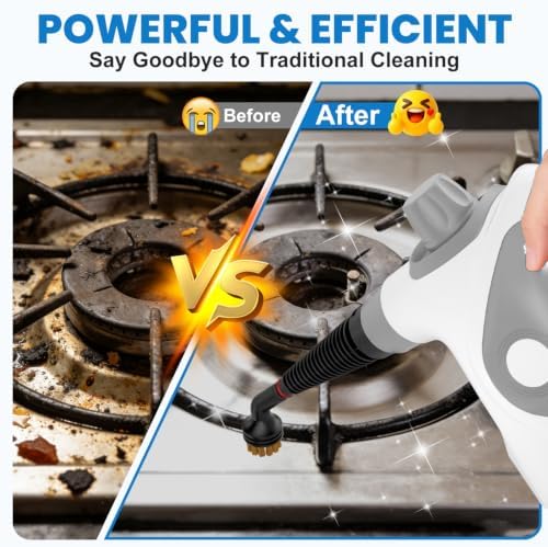 Handheld Steam Cleaner for Home, Pressurized Portable Steamer for Cleaning with 15 Accessories for Multi-Surface Cleaning, Floors, Tiles, Grout, Kitchen, Bathroom, Couch & Car(Gray Cap&Gray Handle) - Image 7