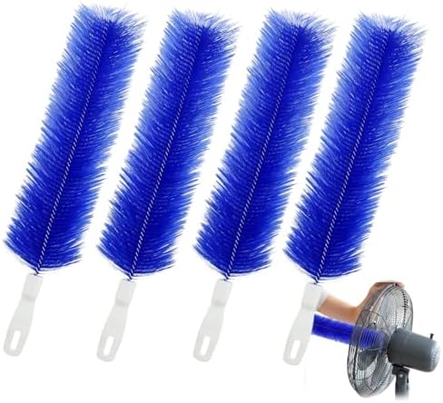 Bendable Microfiber Head,Reusable Dust Remover，Fan Cleaning Brush Washable and Reusable; Suitable for Ceiling Fan Blades, Blinds, Air Conditioner Vents, and Car Interiors (Blue-4pcs) by Unknown