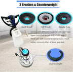 Commercial Floor Cleaning Machine 18" Floor Cleaner and Polisher Industrial Ground Scrubber Buffer Heavy Duty Carpet Cleaner with Three Brushes for Cleaing, 110V - Image 4