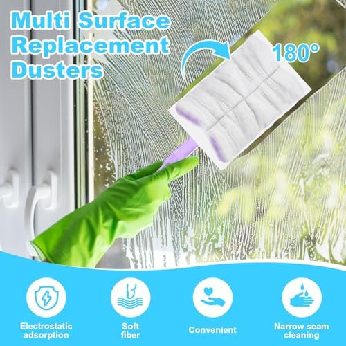 Mimorou 100 Pcs Disposable Duster Refills, Microfiber Replacement Heads - Image 3