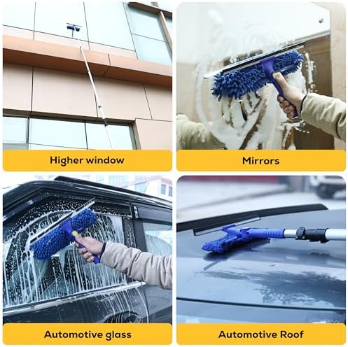 KLEEN HANDLER 2-in-1 Window Squeegee with 4–12 ft Telescopic Extension Pole - Image 3