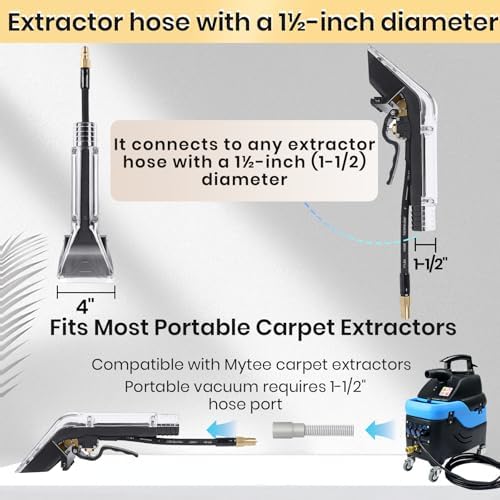 Upholstery Tool Compatible with Mytee 8400P Air Lite,1-1/2 Inches Interface,1/4” Quick Connect,Add Cleaning Brushes,Anti Fall Transparent Shell,Clean Carpets,Car Upholstery,Upholstery Tool - Image 3