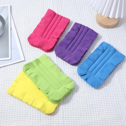 20 Pcs Reusable Duster Refills, 360° Fleece Cleaning Pads for Ceiling Fans, Blinds & Furniture (Blue, Pink, Yellow, Green, Purple, 7.3 x 4.7 Inches) - Image 4